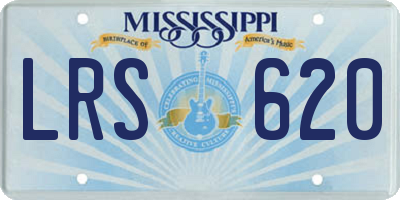 MS license plate LRS620