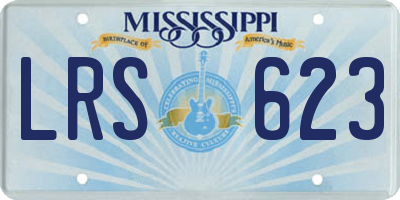 MS license plate LRS623