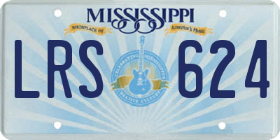 MS license plate LRS624