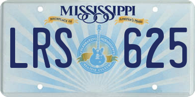 MS license plate LRS625