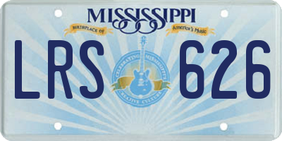 MS license plate LRS626