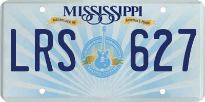 MS license plate LRS627