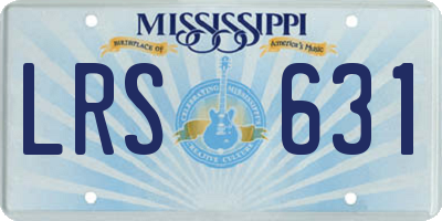 MS license plate LRS631
