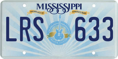 MS license plate LRS633