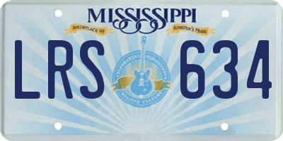 MS license plate LRS634
