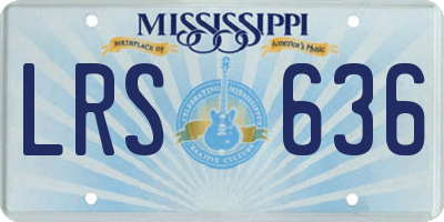 MS license plate LRS636