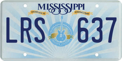 MS license plate LRS637