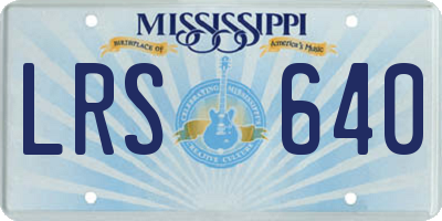 MS license plate LRS640
