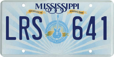 MS license plate LRS641