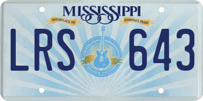 MS license plate LRS643