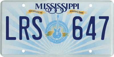 MS license plate LRS647