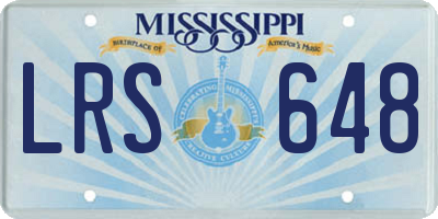 MS license plate LRS648