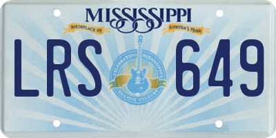 MS license plate LRS649