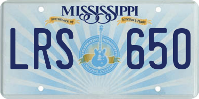 MS license plate LRS650