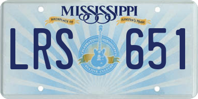 MS license plate LRS651