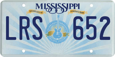 MS license plate LRS652