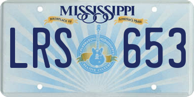 MS license plate LRS653