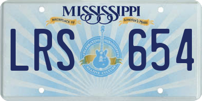 MS license plate LRS654