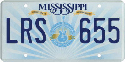 MS license plate LRS655