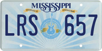 MS license plate LRS657