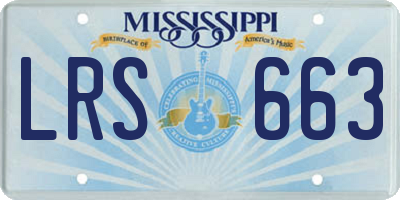 MS license plate LRS663