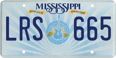 MS license plate LRS665