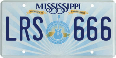 MS license plate LRS666