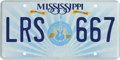 MS license plate LRS667