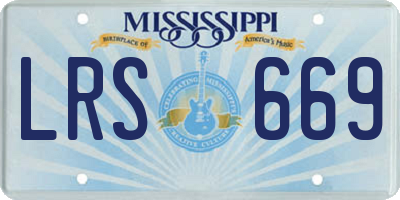 MS license plate LRS669