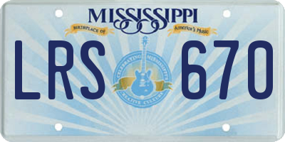 MS license plate LRS670
