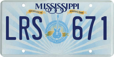 MS license plate LRS671