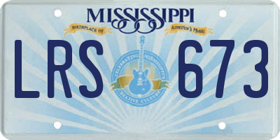 MS license plate LRS673