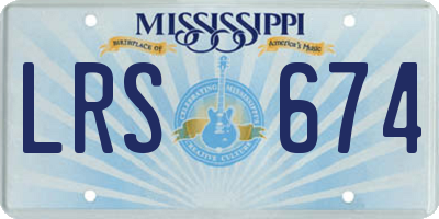 MS license plate LRS674