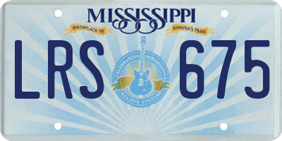 MS license plate LRS675