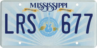 MS license plate LRS677