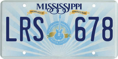 MS license plate LRS678