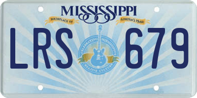 MS license plate LRS679