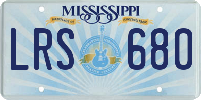 MS license plate LRS680