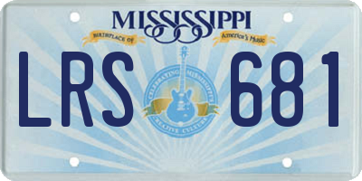 MS license plate LRS681
