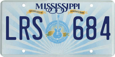 MS license plate LRS684