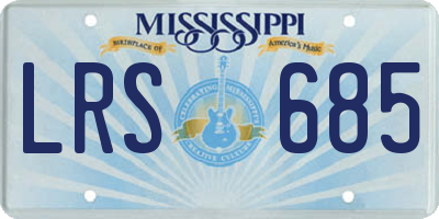 MS license plate LRS685