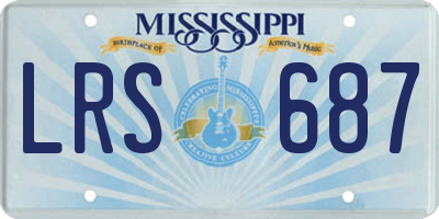 MS license plate LRS687