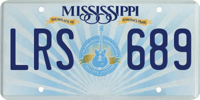 MS license plate LRS689