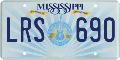 MS license plate LRS690