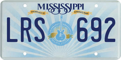 MS license plate LRS692