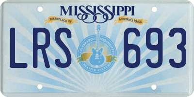MS license plate LRS693