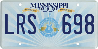 MS license plate LRS698