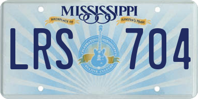 MS license plate LRS704