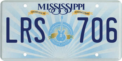 MS license plate LRS706