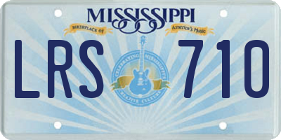 MS license plate LRS710